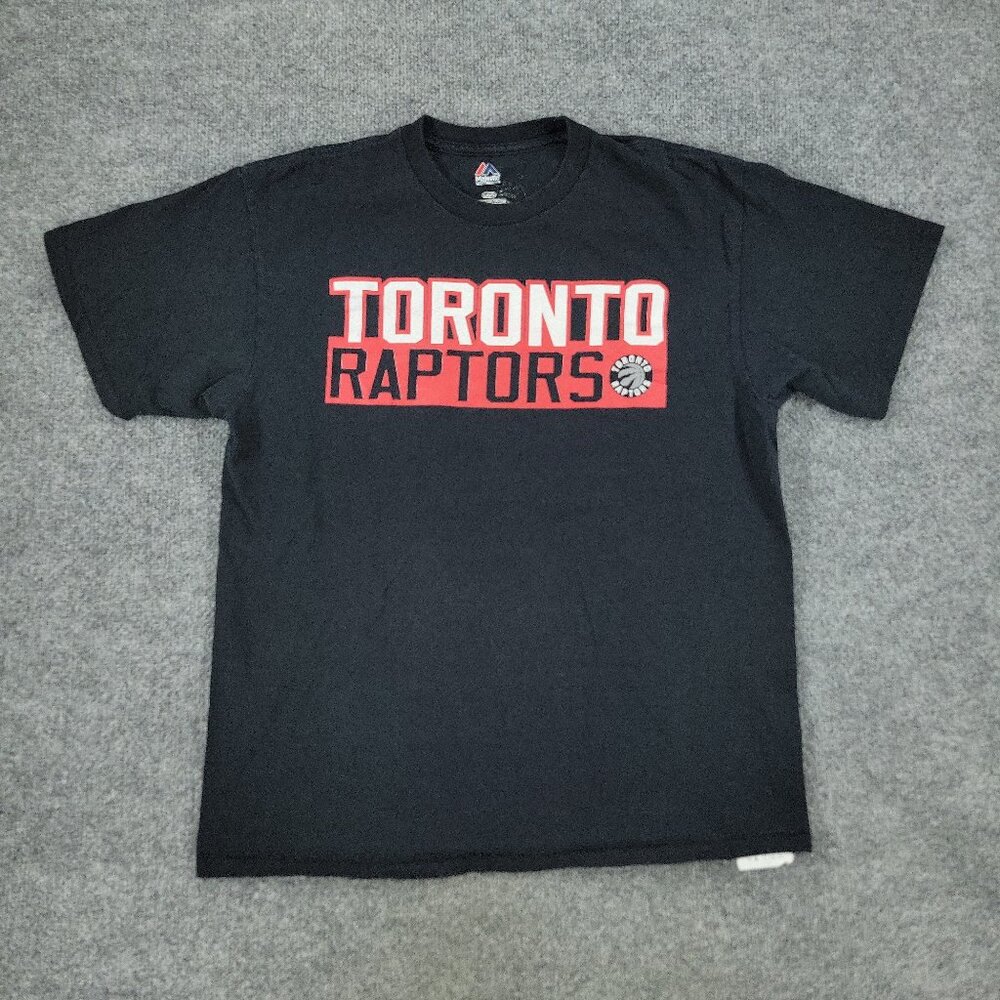 Toronto Raptors Shirt Men's Large Black NBA Basketball Serge Ibaka Short Sleeve